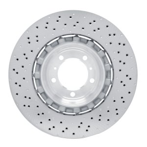Porsche 718 Cayman Brake Rotor (1) - Right Rear - R1 Concepts - Drilled Carbon Alloy GeoMET - `16-`23